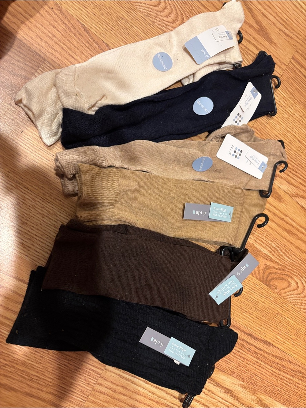 Kohl's Kids Ribbed Tights Pack - Cream, Navy, Tan, Brown, Black